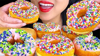 ASMR RAINBOW SPRINKLE DONUTS 먹방 MUKBANG Eating Sounds (RAINBOW FOODS) ASMR Phan