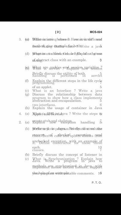 #Shorts MCS-024 JUNE 2023 Question Paper (Object Oriented Technologies ... image.