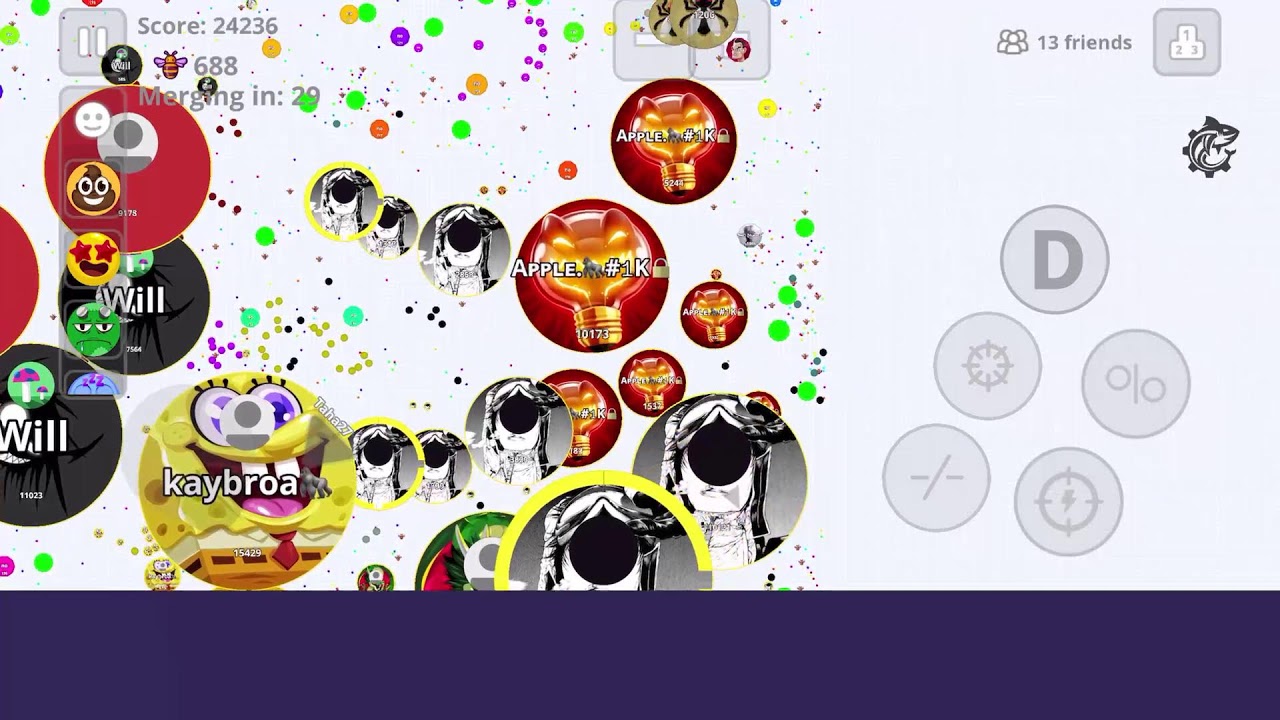 ⛔Agar.io Server⛔ Agario on Mobile with #bots  #AppleAgarLive #Live #Agario #giveaway #100