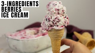 3-Ingredients Berry Ice Cream | Full Recipe