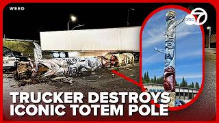 Iconic totem pole in Weed, California, hit by truck driver