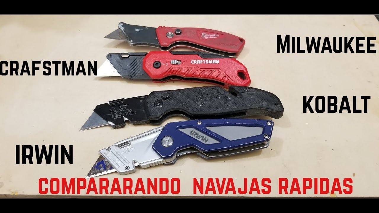 Comparando navajas rápidas Milwaukee, irwin, crafstman, kobalt 