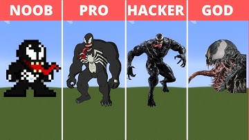 Pixel Art (NOOB vs PRO vs HACKER vs GOD) Venom in Minecraft