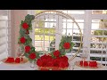 DIY Centerpiece Double Hoop Romantic Red Rose GLAM