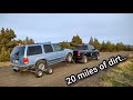 Dirt road towing with a sneaker truck