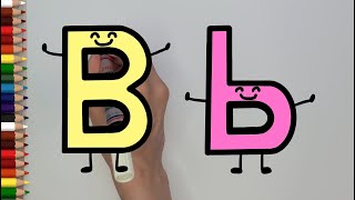 How to draw alphabet B | cute b | How to write alphabet B | lemonkids