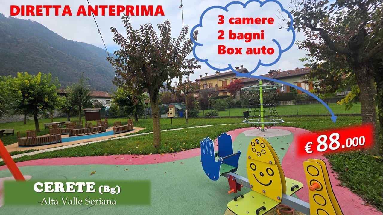 ANTEPRIMA ESCLUSIVA da Cerete (Bg) -3 camere, 2 bagni, box- a soli 88.000€