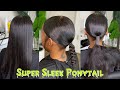 Super Sleek Middle Part Ponytail