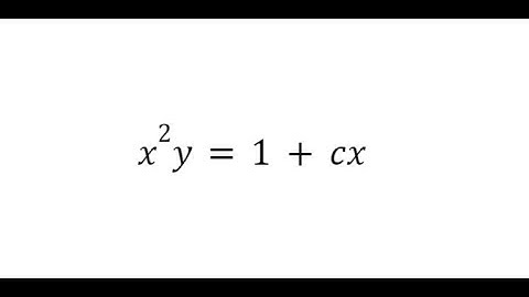 [Tagalog] ELIMINATION OF ARBITRARY CONSTANTS #03 | x^2y=1+cx