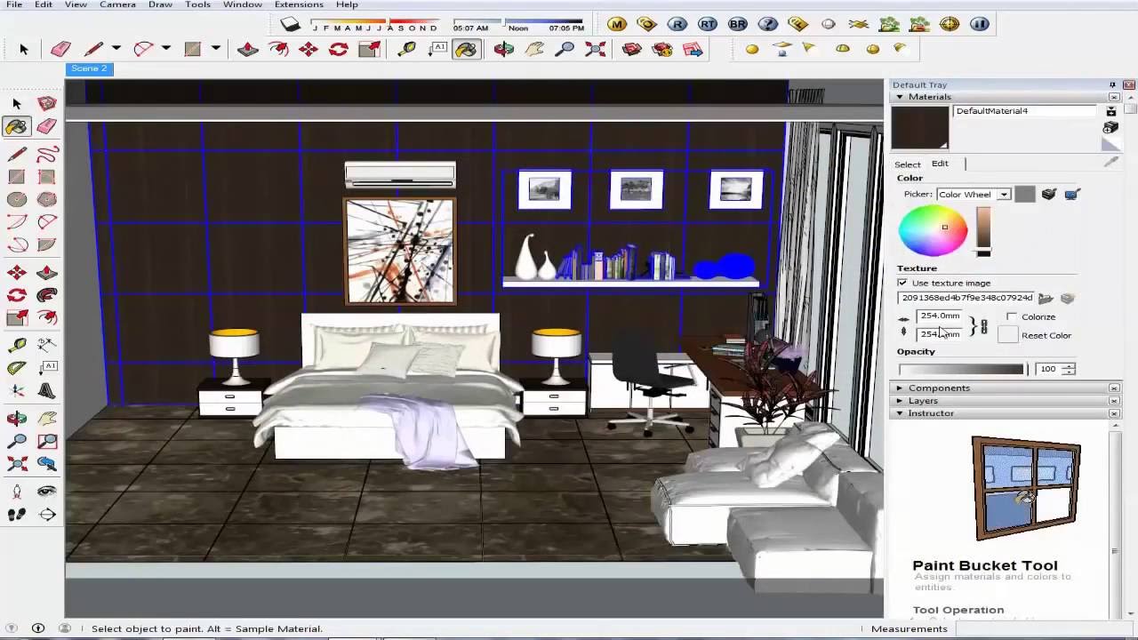 Tutorial vray sketchup, vray interior bedroom sketchup ...