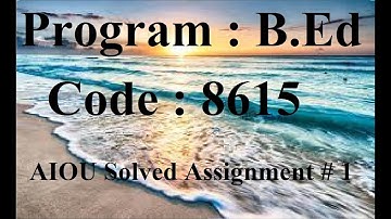 AIOU Solved Assignment No 1 Code 8615 Spring 2023 | Baloch Academy