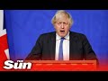 Boris Johnson address on his "plan for living with Covid