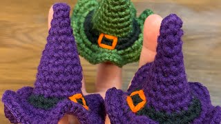 Witch Hat 🧙 Crochet Witch 🧙 mini trending 3D witch hat #handmade de