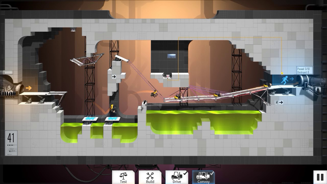 Bridge Constructor Portal level 41 low budget solution - YouTube