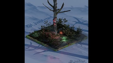 Blender Halloween Spooky Tree Isometric Time Lapse
