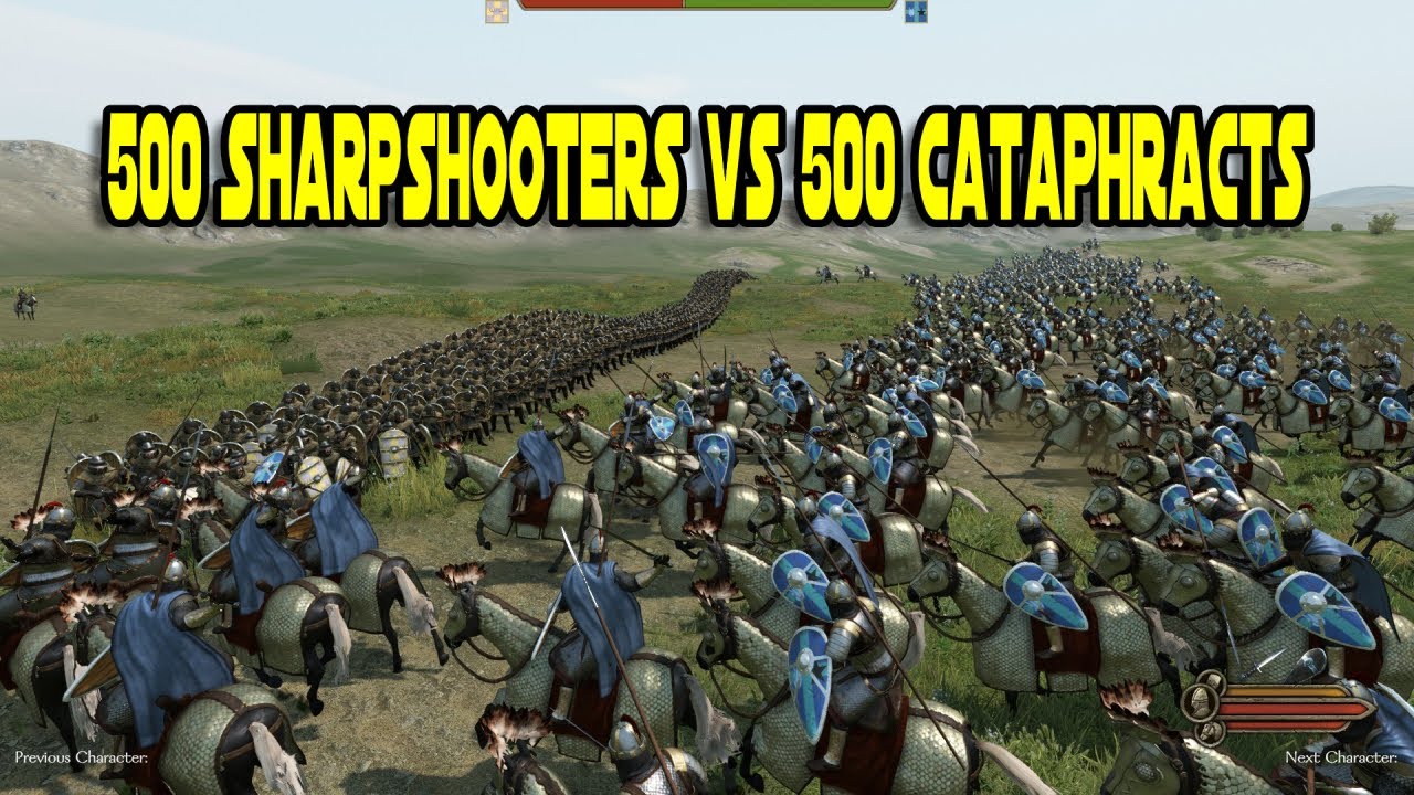 500 Sharpshooters vs 500 Cataphracts Mount & Blade 2 Bannerlord