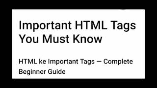 Part 2,what is Html tages!✅ 