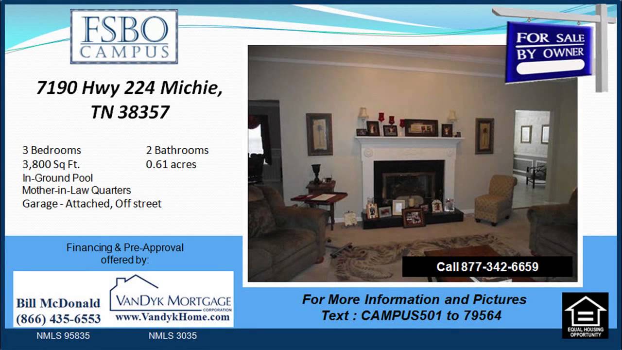 7190 Highway 224 Michie TN 383575 bedroom Home for sale with pool in
