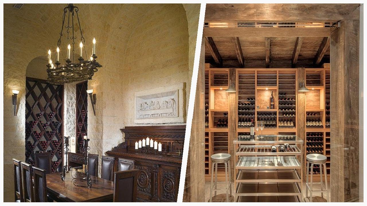 75 Mediterranean Brown Wine Cellar Design - YouTube
