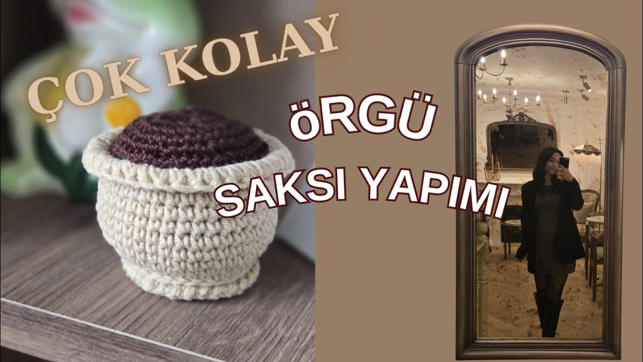 Bu Örgü Saksıya Bayılacaksınız! // Kolay ve Şık Tarifi 🌺🌸