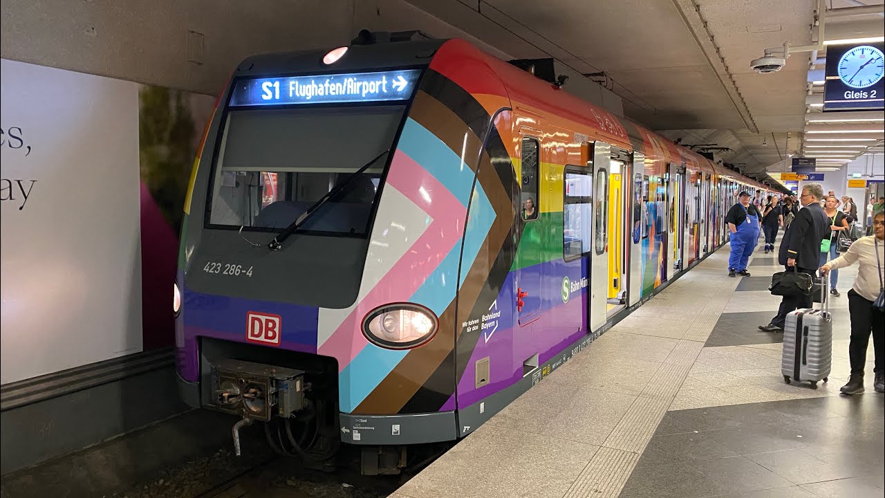 Mit der 🏳️‍🌈 Br423 SBahn München als S1 vom Leuchtenbergring zum Flughafen mit 140 km/h und