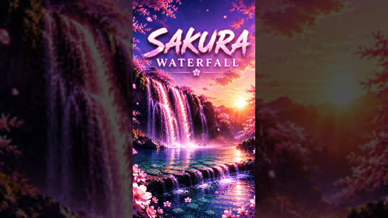 Sakura Waterfall 🌸 Relaxing Nature & Peaceful Water Sounds