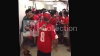 BRAZIL WORLD CUP:CHILE FANS BREAKING INTO MEDIA ROOM BRAZIL WORLD CUP:CHILE FANS BREAKING INTO MEDIA ROOM