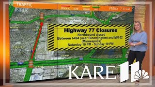 Traffic alert: Highway 77 closure
