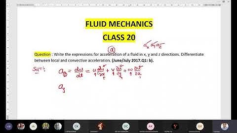 Local and convective acceleration equations. fluid mechanics. fluid kinematics