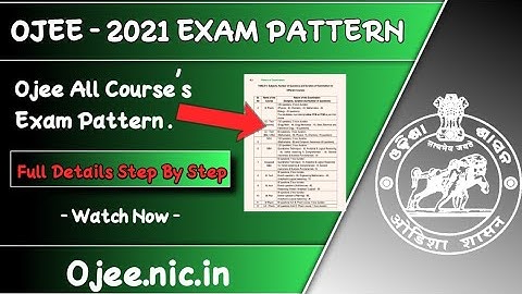 Ojee Exam Pattern 2021 || All Course