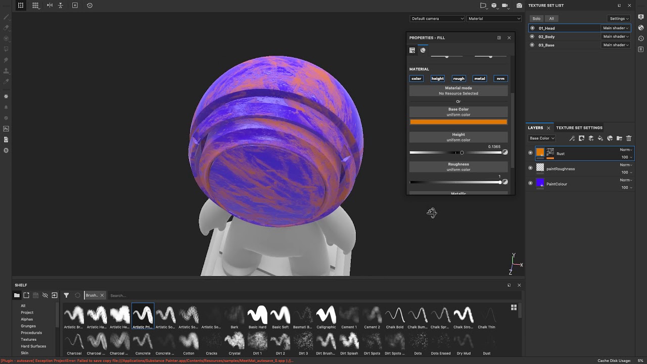 Substance Painter 3 Color, roughness, metal and height and masks YouTube