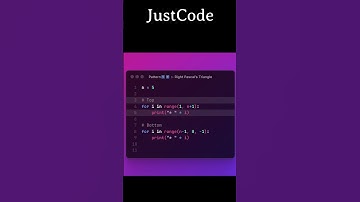 Pattern 19:- Right Pascal’s Triangle In Python|Pattern Series|JustCode|#coding #programming  #shorts
