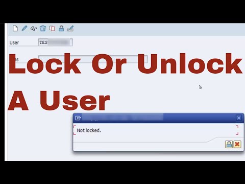 How To Lock Or Unlock User In SAP