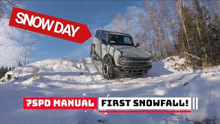 New Ford Bronco In The Snow - Manual 2 Door Bronco Badlands - 7 Speed Manual Sasquatch
