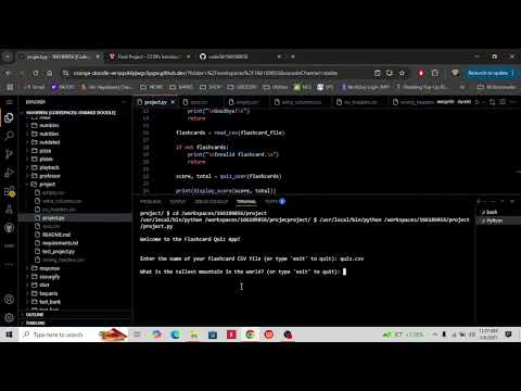 CS50p Final Project | Terminal Flashcard Quiz App