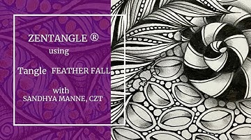 Zentangle® Mini Project with Tangle FEATHER FALL beginners tutorial
