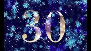 Snow falling animation 60 seconds timer stopwatch beautiful numbers