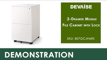 Display Video of 2-Drawer Mobile File Cabinet with Lock, Commercial Vertical Cabinet in White