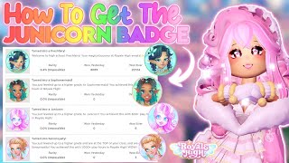 How To Get The FreshFairy Badge Sophmermaid Junicorn SeniorRoyalty Badges in Royale High