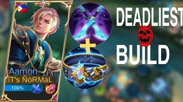 AAMON DEADLIEST ONE SHOT DELETE BUILD+FULLY HACKING DAMAGE!! AAMON BEST BUILD!! AAMON GAMEPLAY!#MLBB