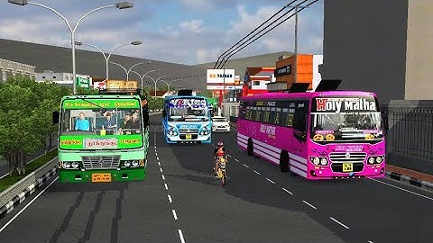 TNSTC vs KSRTC private bus race | bussid mod | mobile game | Kerala traffic mod | bus simulator