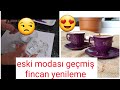 Eski Modası Geçmiş Fincan Boyama😍 Artık Son Moda oldular ❤Mermer Efekt