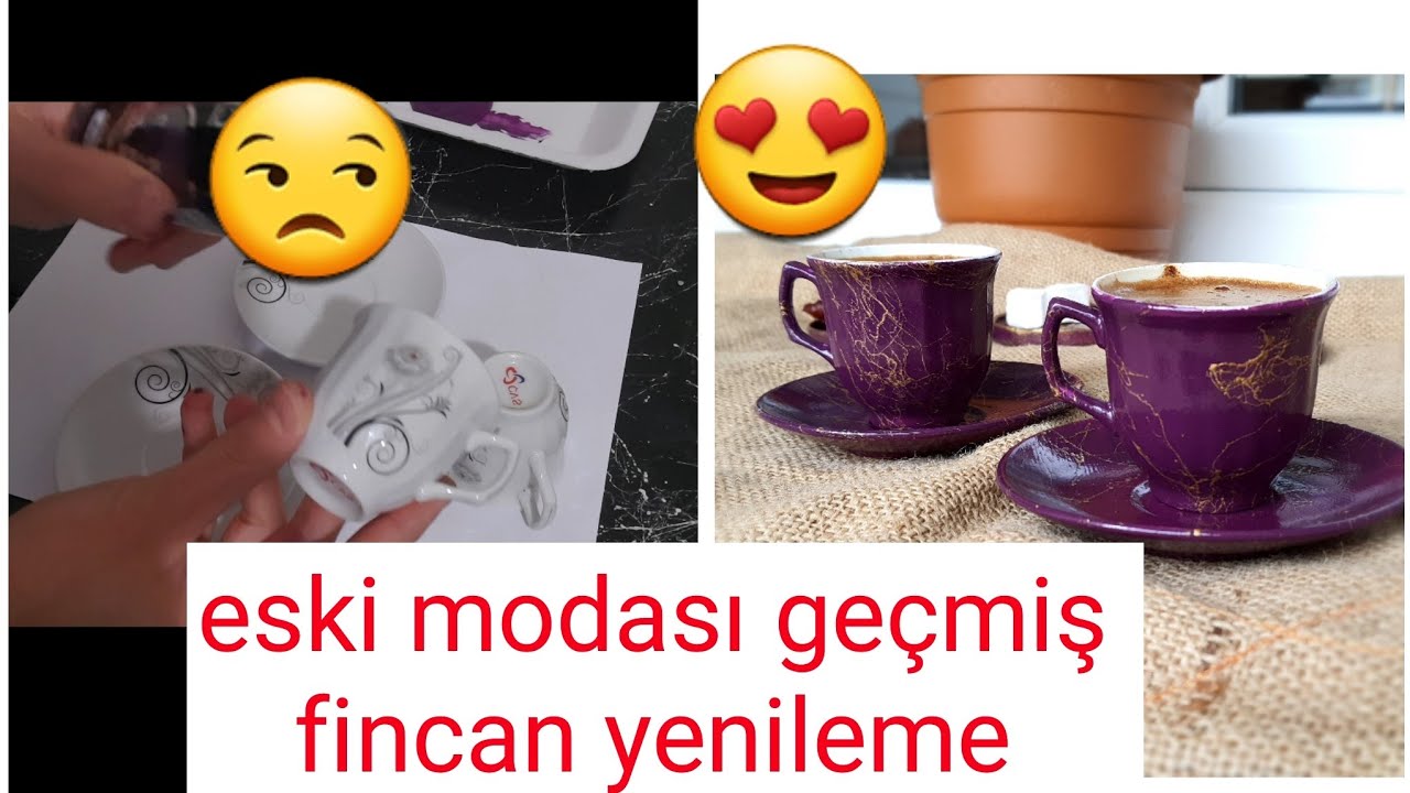 Eski Modası Geçmiş Fincan Boyama😍 Artık Son Moda oldular ❤Mermer Efekt
