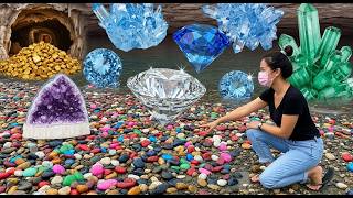 Best Videos Found Mining Gold treasure under mountain stone Young man mining gold