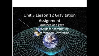 Physics 20: Gravitation Assignment