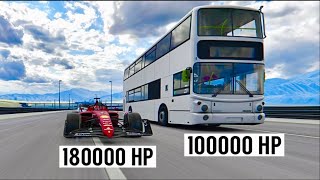 180000 HP Ferrari F1 2022 vs Monster Bus 100000 HP at Special Stage Route X