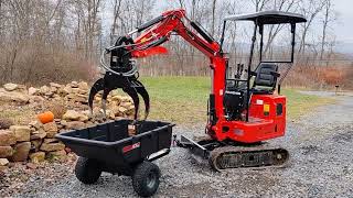 Groundhog BH14G2 Mini Excavator with Rotating Log Grapple