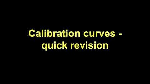 Quick Revision - Calibration Curves