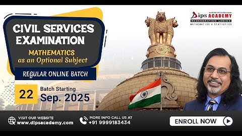 Regular Online Program for UPSC/CSE Maths (Optional) | Dips Academy