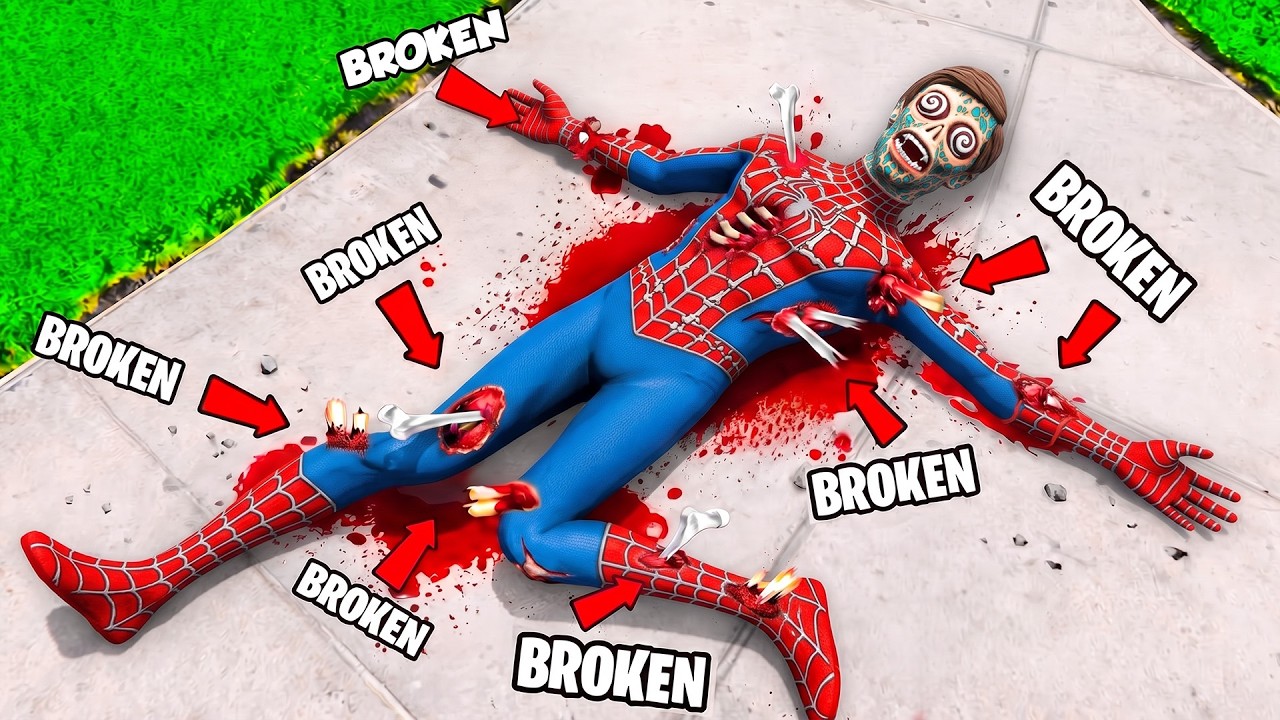 Breaking EVERY BONE as SPIDERMAN in GTA!